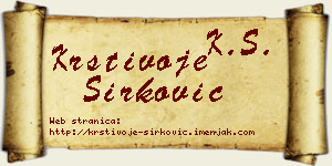 Krstivoje Sirković vizit kartica